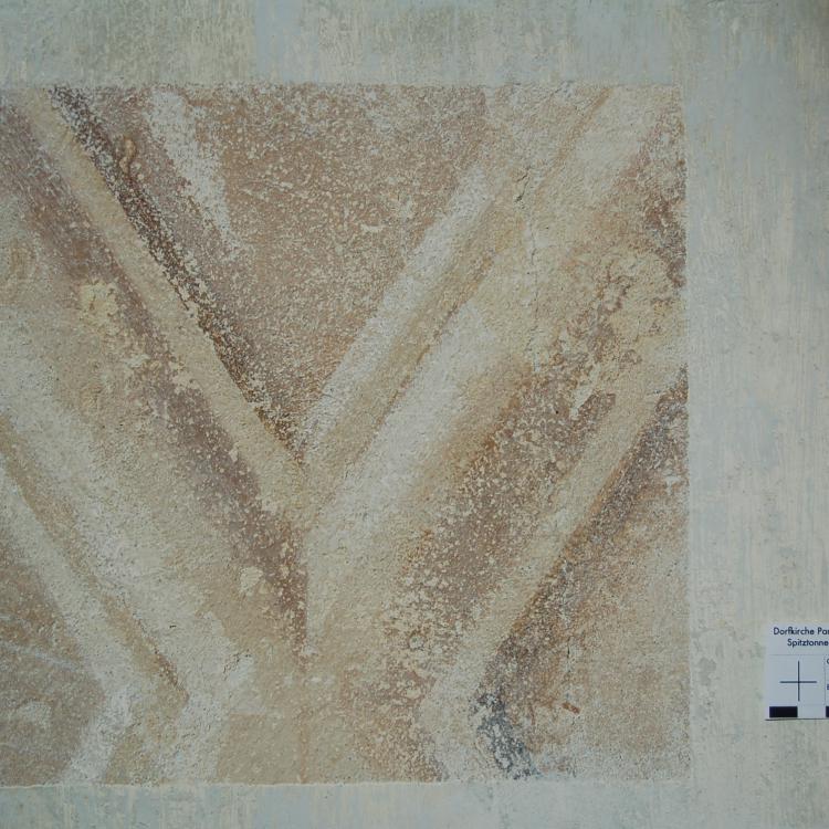 Paretz, Kirche, Gilly Ausmalung, Detailfreilegung