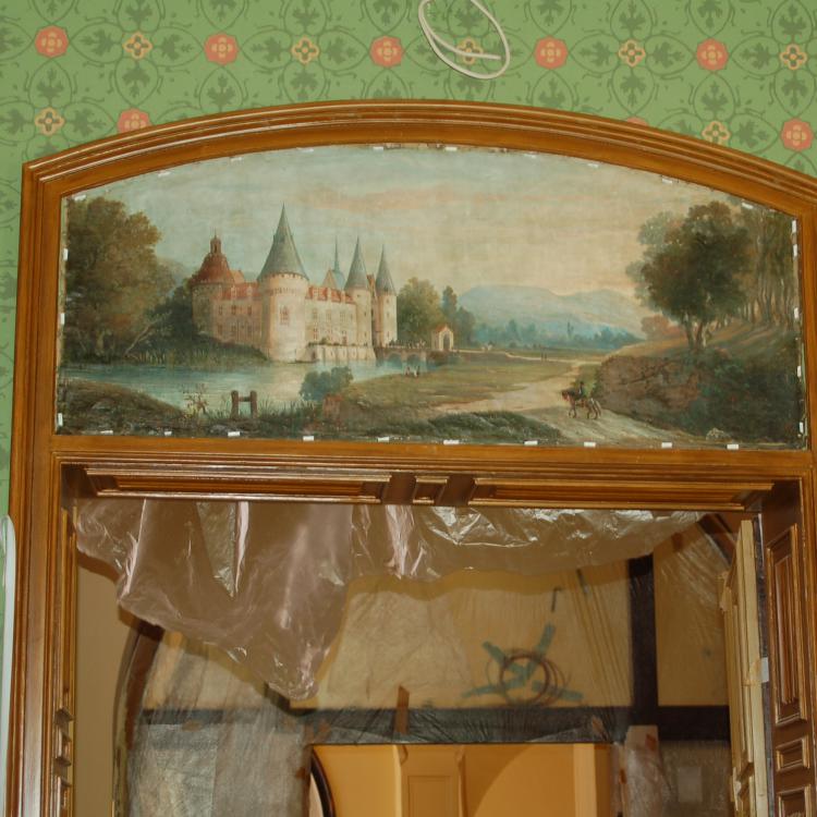 Supraporte Fürstlich Drehna nach der Wiederanbringung